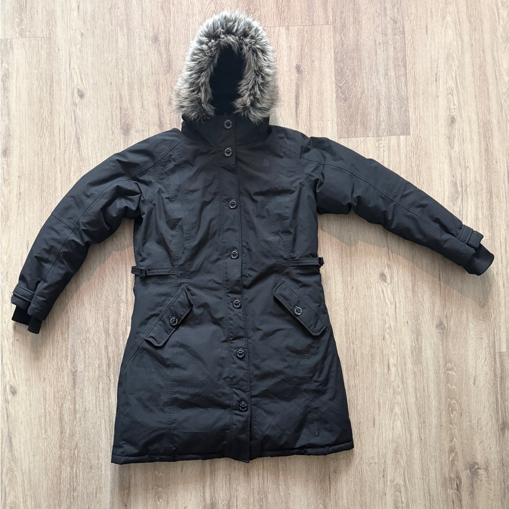 The North Face Black Parka Ski Jacket with Fur Trim